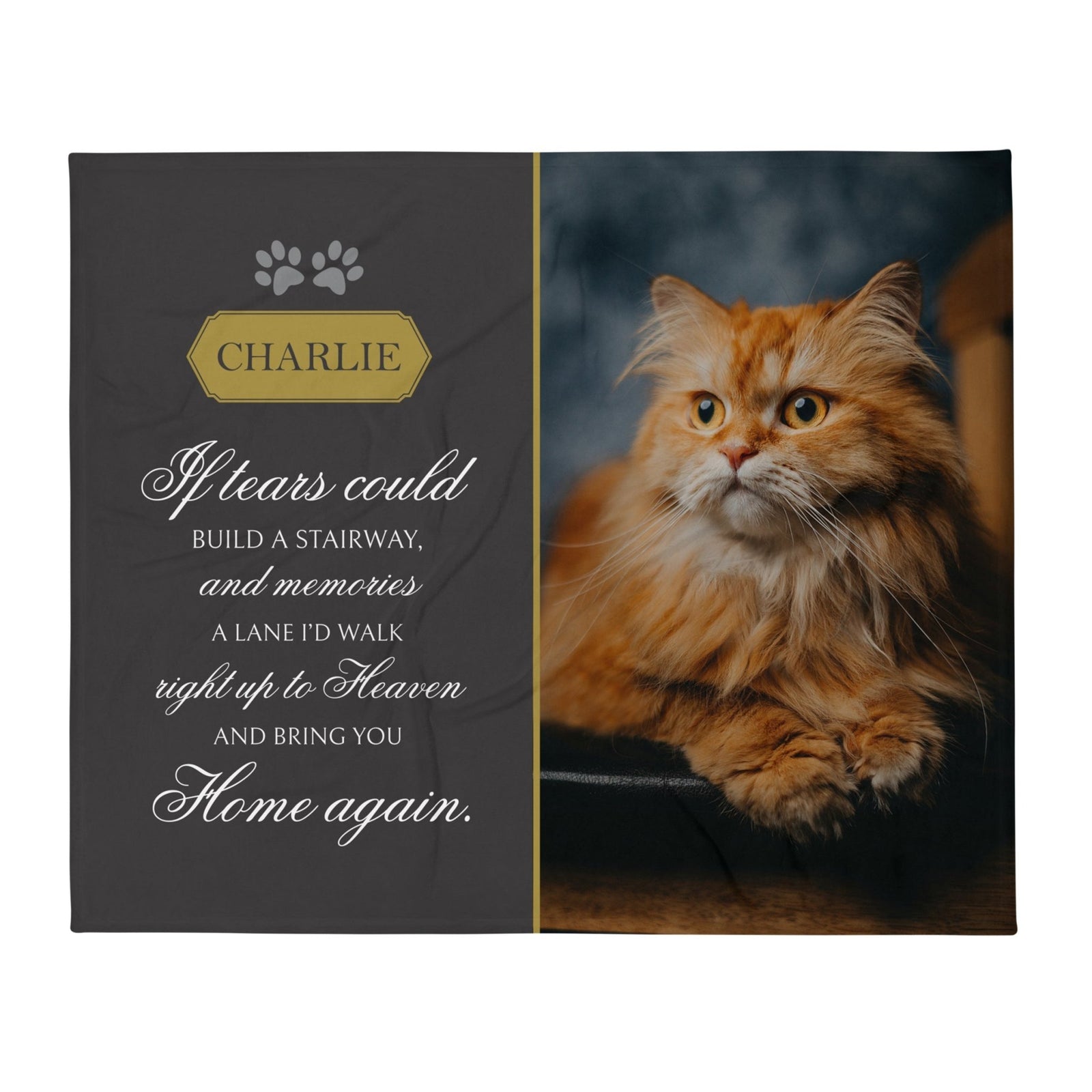 Personalized Pet Memorial Printed Throw Blanket - If Tears Could Build A Stairway - LifeSong Milestones