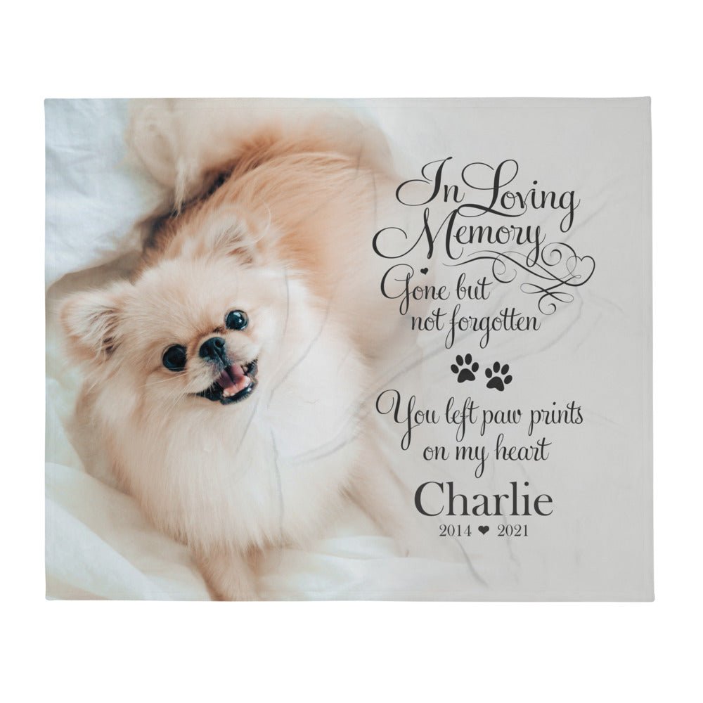 Personalized Pet Memorial Printed Throw Blanket - In Loving Memory - LifeSong Milestones