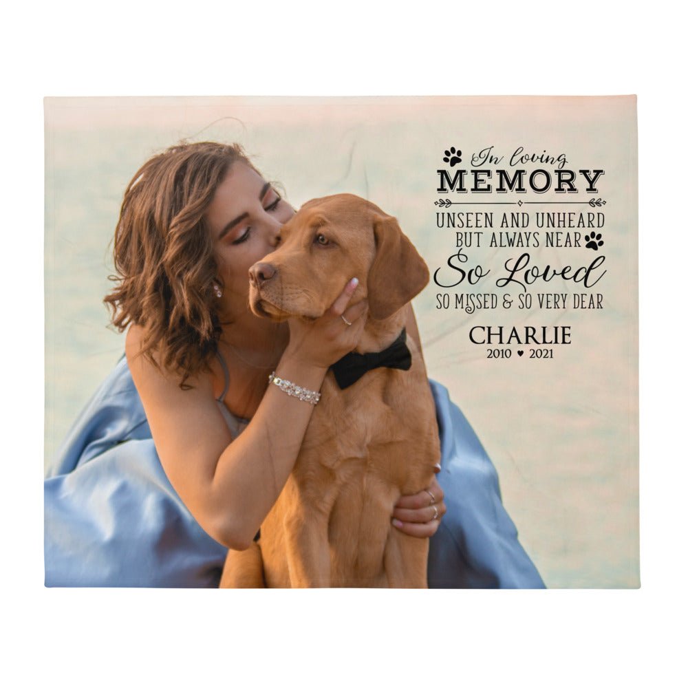 Personalized Pet Memorial Printed Throw Blanket - In Loving Memory - LifeSong Milestones