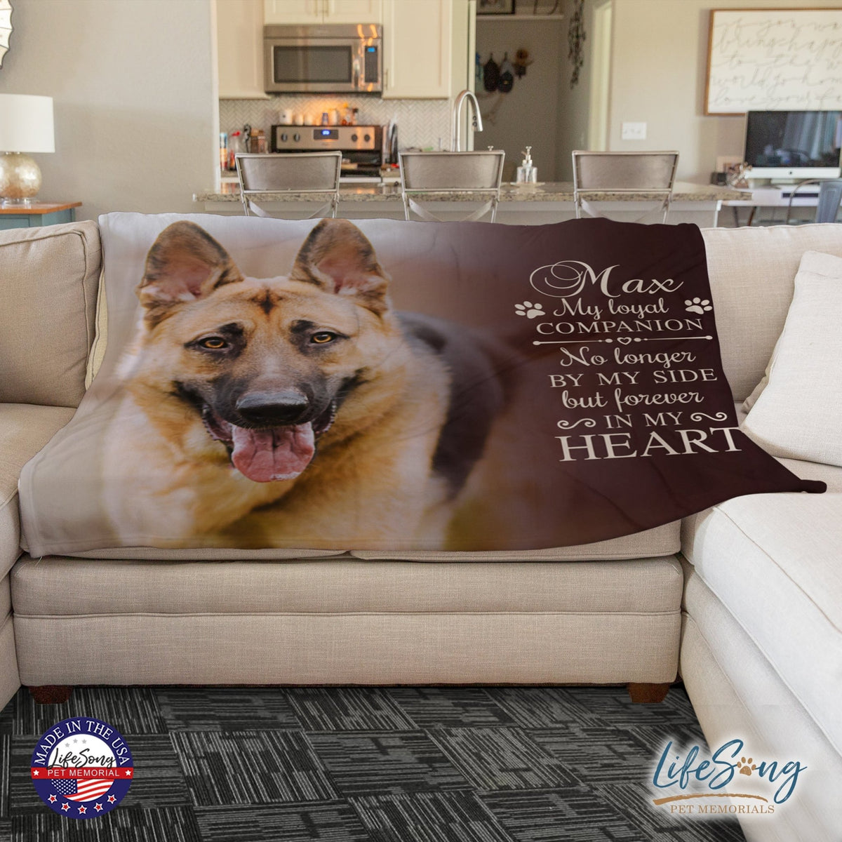 Personalized Pet Memorial Printed Throw Blanket - My Loyal Companion - LifeSong Milestones