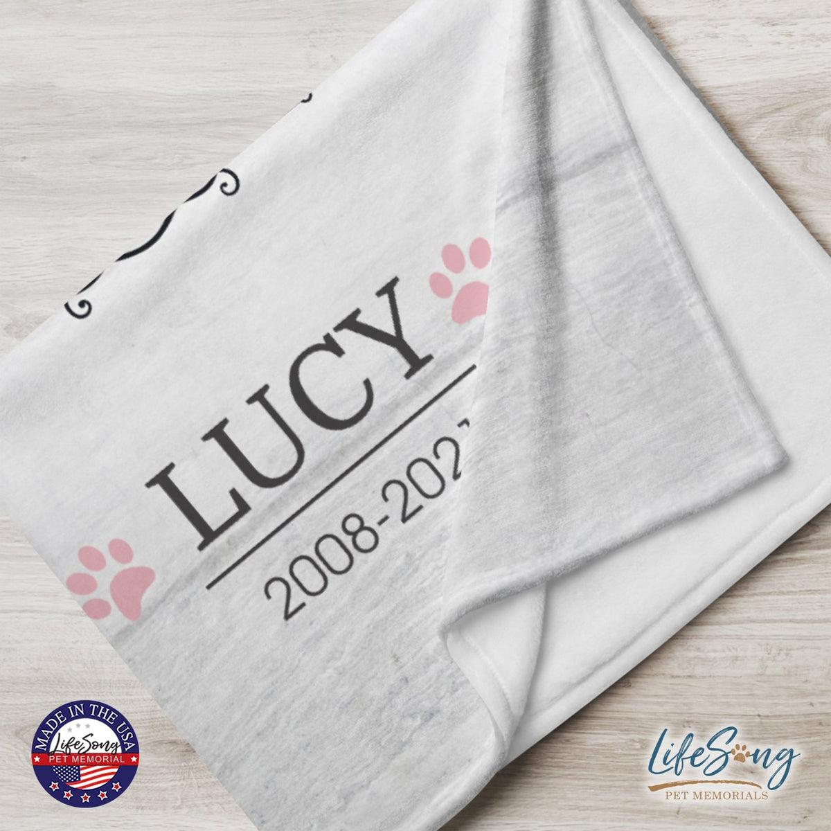 Personalized Pet Memorial Printed Throw Blanket - The Memory of You - LifeSong Milestones