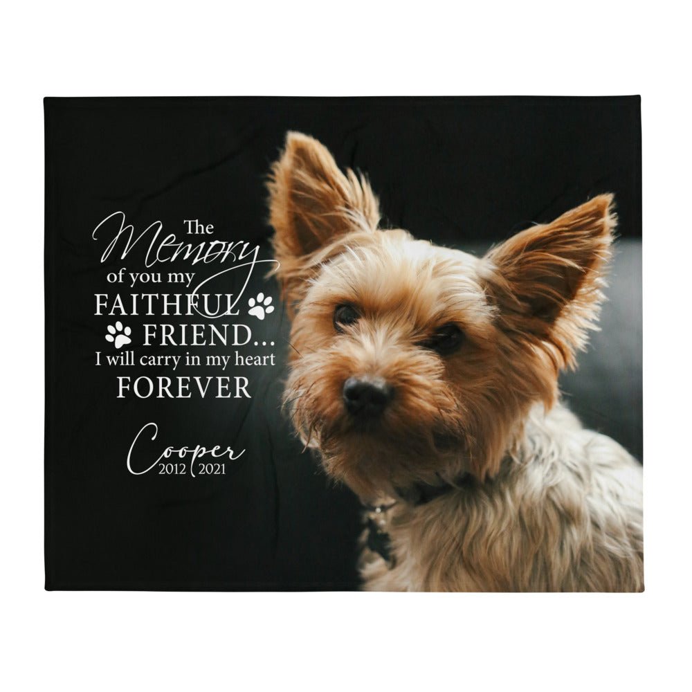 Personalized Pet Memorial Printed Throw Blanket - The Memory Of You - LifeSong Milestones