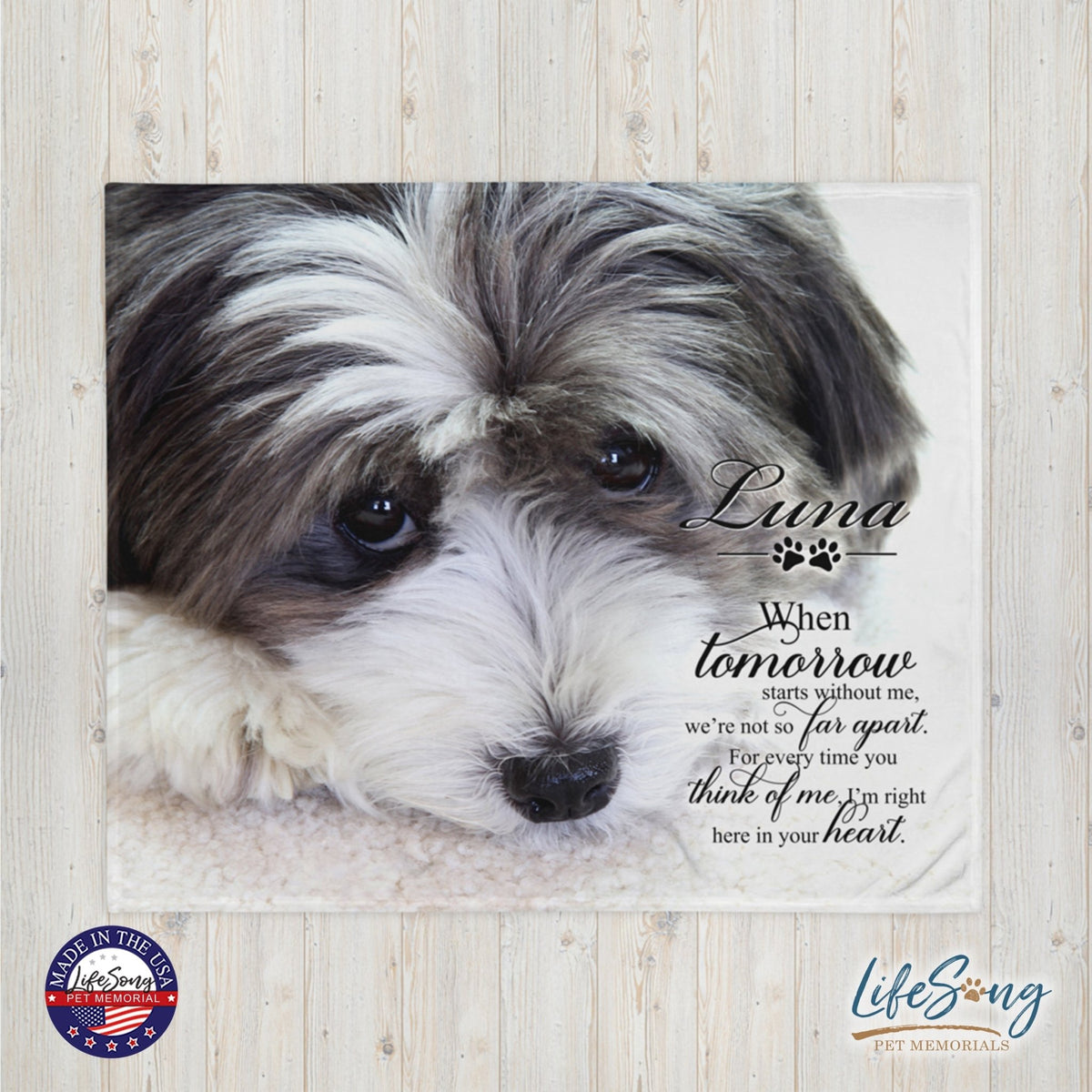 Personalized Pet Memorial Printed Throw Blanket - When Tomorrow Starts Without Me - LifeSong Milestones