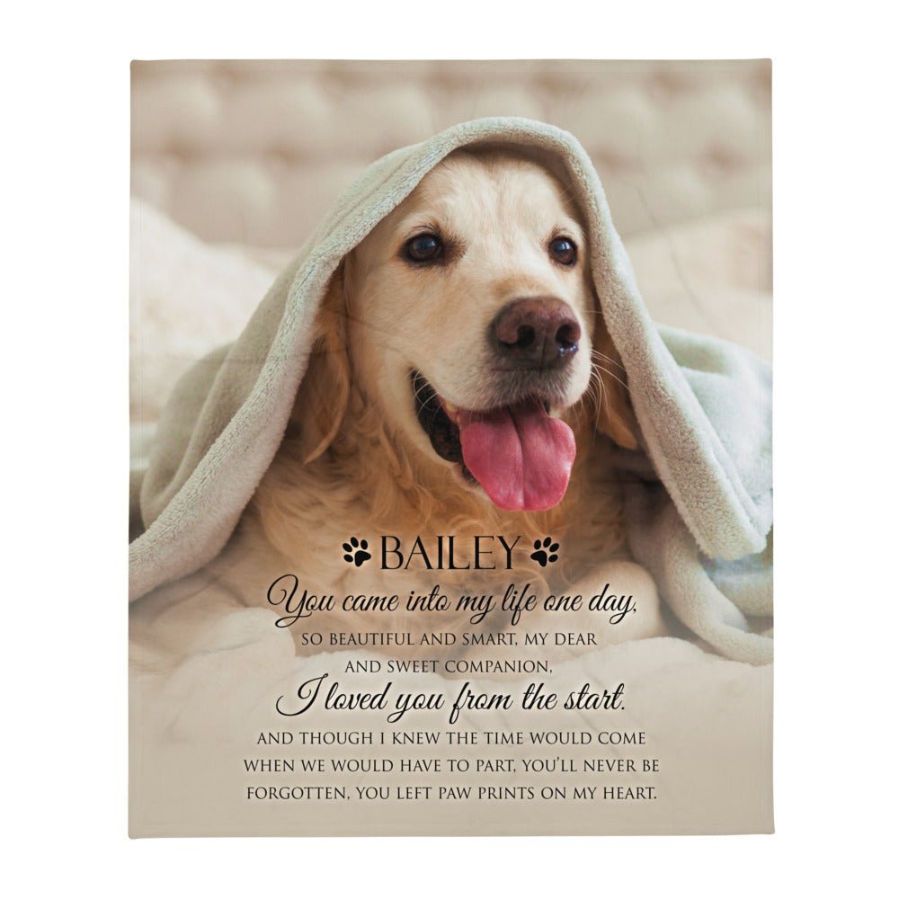 Personalized Pet Memorial Printed Throw Blanket - You Came Into My Life One Day - LifeSong Milestones
