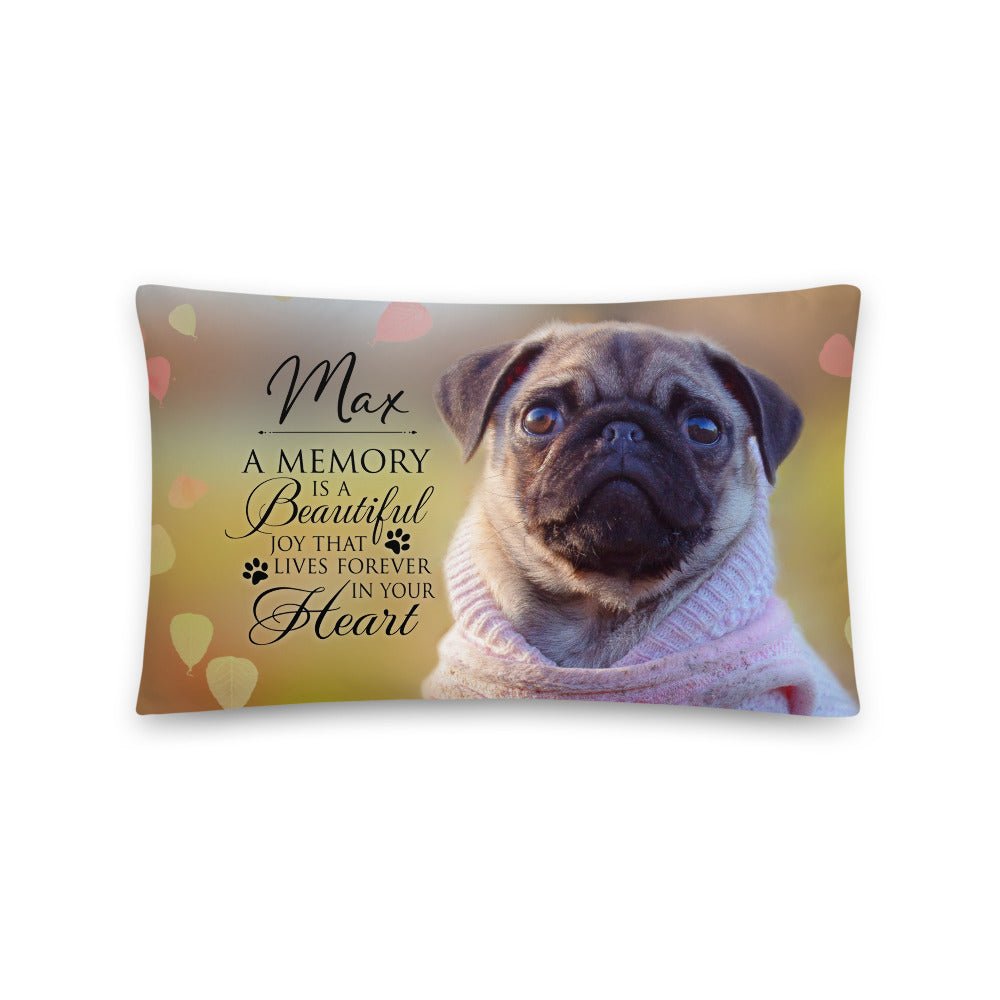 Personalized Pet Memorial Printed Throw Pillow - A Memory Is A Beautiful Joy - LifeSong Milestones