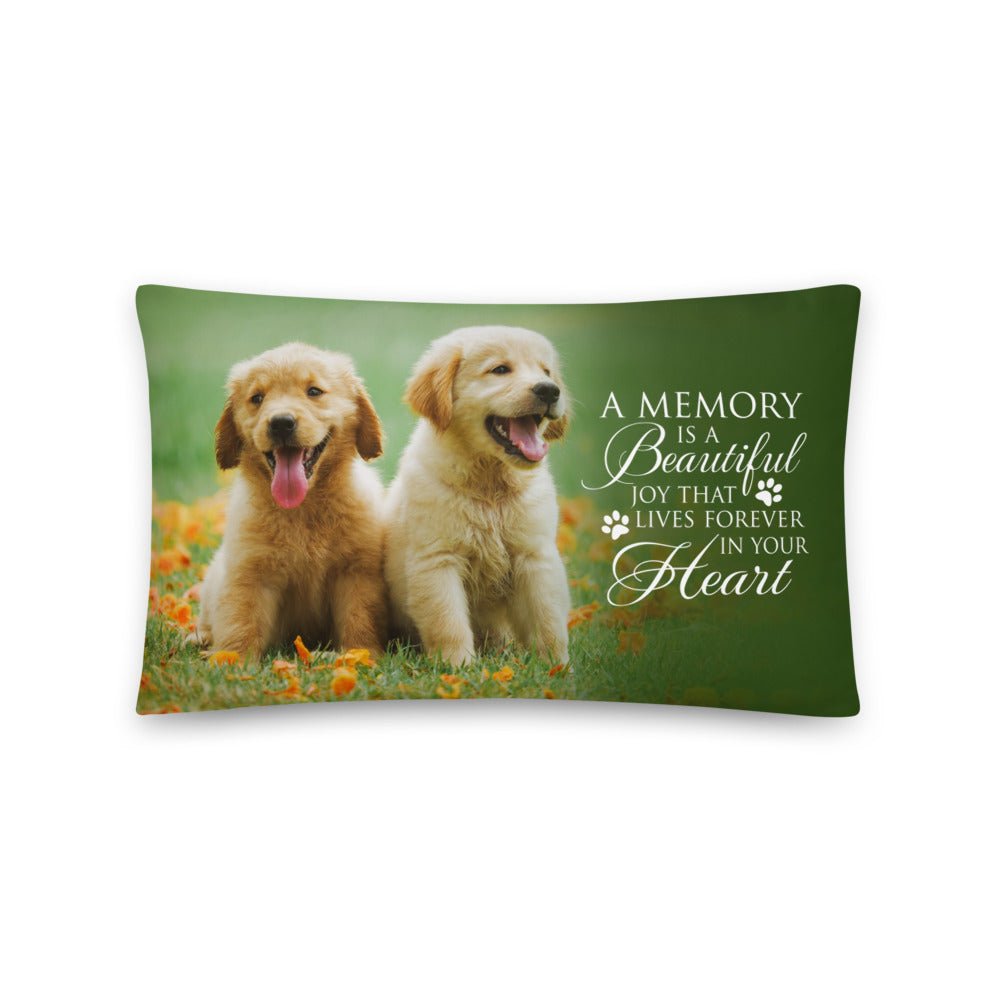 Personalized Pet Memorial Printed Throw Pillow - A Memory Is A Beautiful Joy - LifeSong Milestones