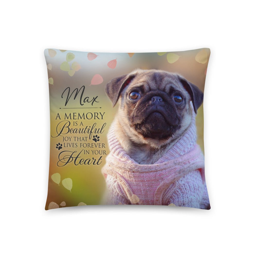 Personalized Pet Memorial Printed Throw Pillow - A Memory Is A Beautiful Joy - LifeSong Milestones