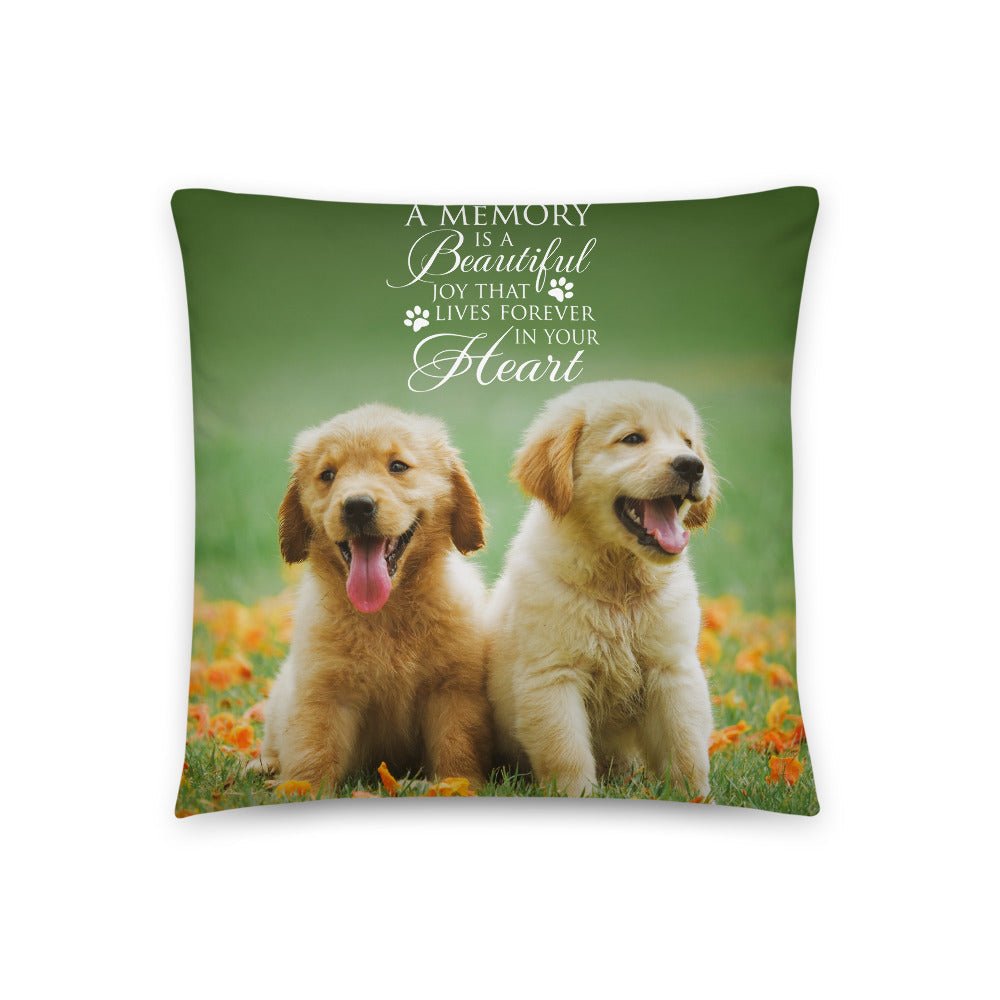 Personalized Pet Memorial Printed Throw Pillow - A Memory Is A Beautiful Joy - LifeSong Milestones