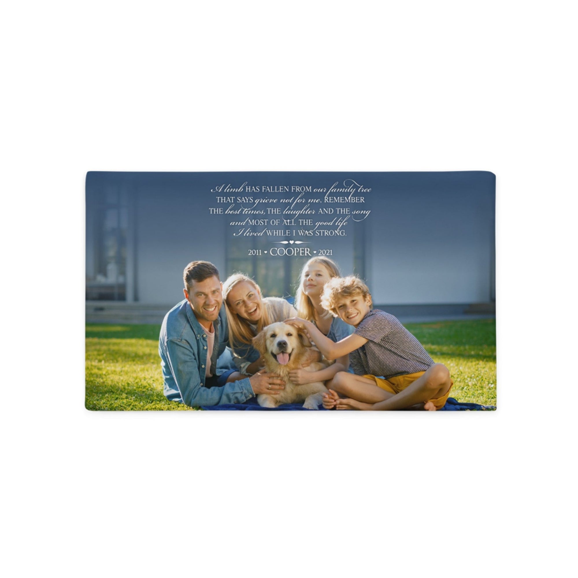 Personalized Pet Memorial Printed Throw Pillow Case - A Limb Has Fallen From Our Family Tree - LifeSong Milestones