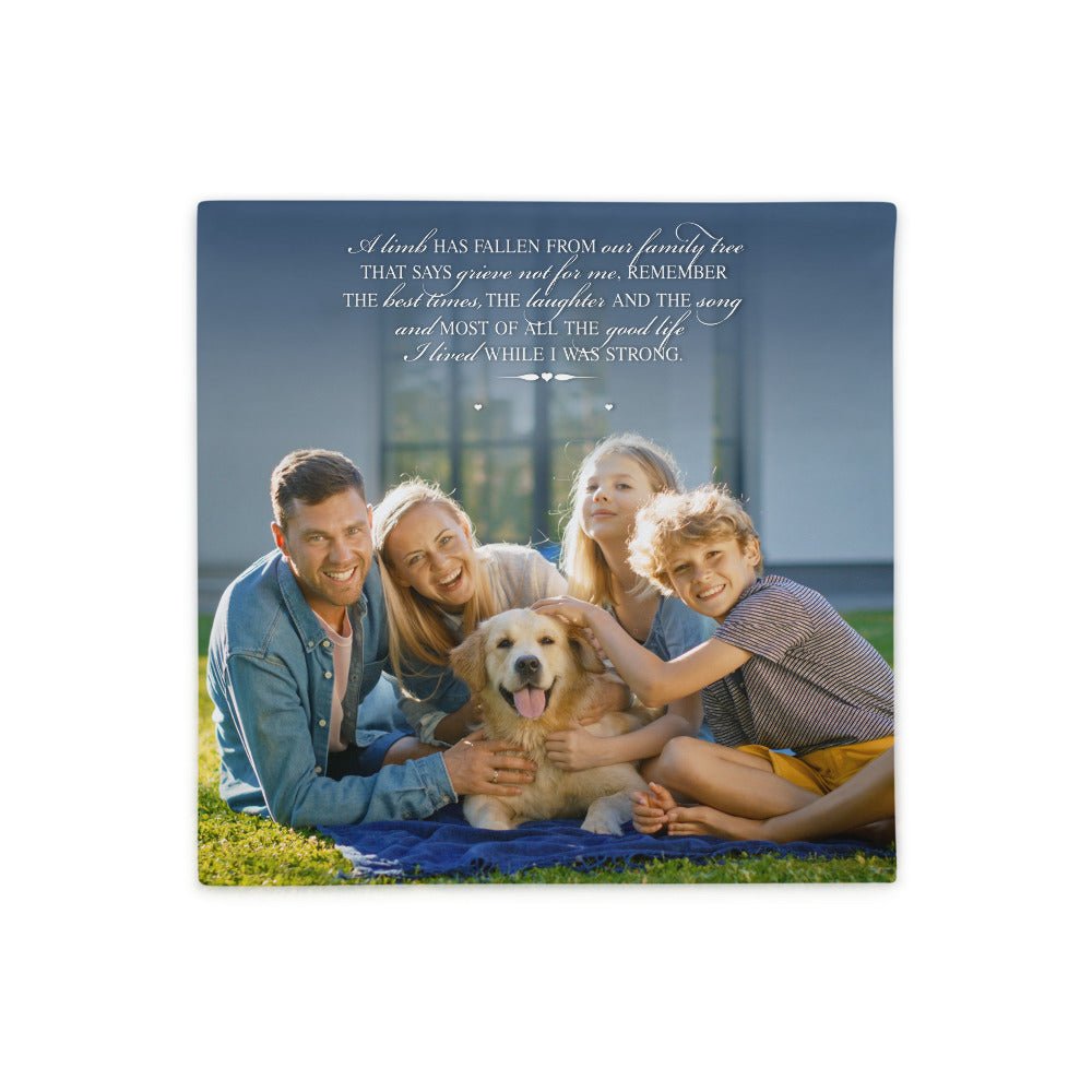 Personalized Pet Memorial Printed Throw Pillow Case - A Limb Has Fallen From Our Family Tree - LifeSong Milestones