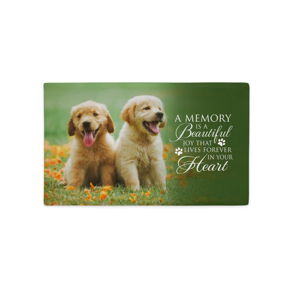Personalized Pet Memorial Printed Throw Pillow Case - A Memory Is A Beautiful Joy - LifeSong Milestones