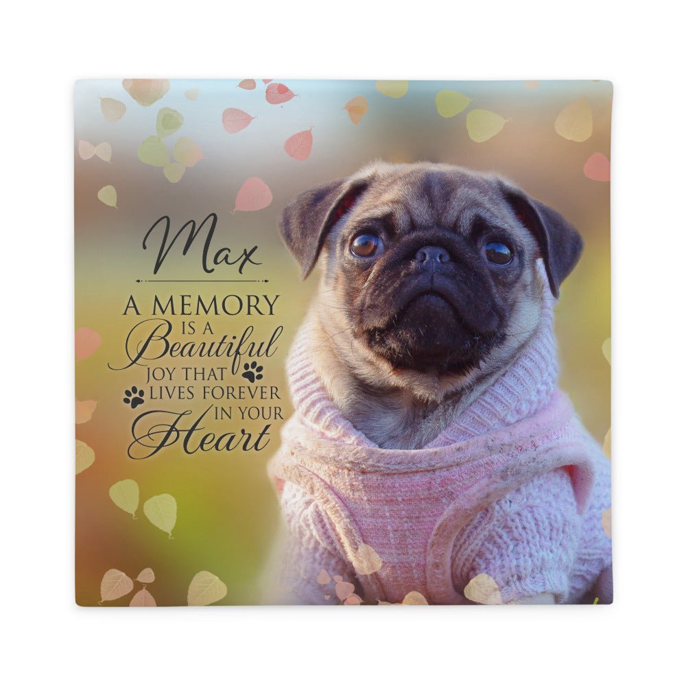 Personalized Pet Memorial Printed Throw Pillow Case - A Memory Is A Beautiful Joy - LifeSong Milestones