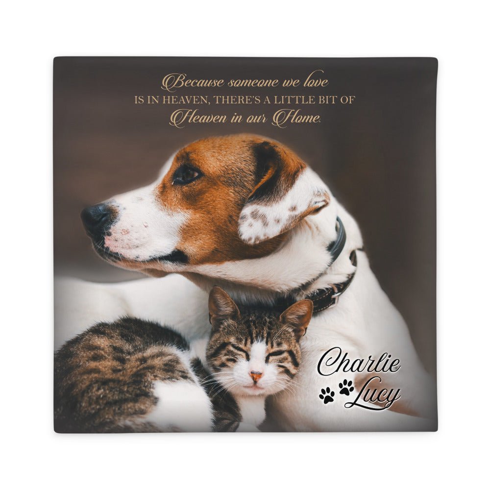 Personalized Pet Memorial Printed Throw Pillow Case - Because Someone We Love Is In Heaven - LifeSong Milestones
