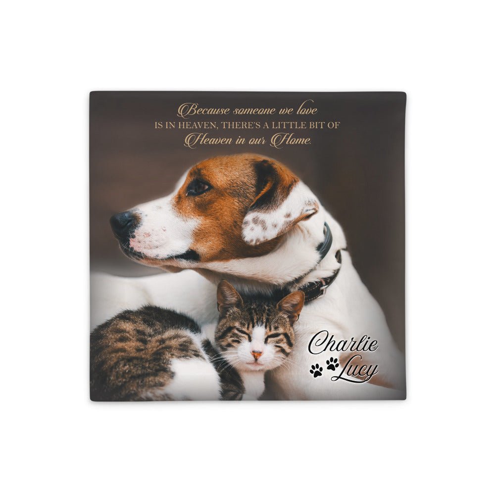 Personalized Pet Memorial Printed Throw Pillow Case - Because Someone We Love Is In Heaven - LifeSong Milestones