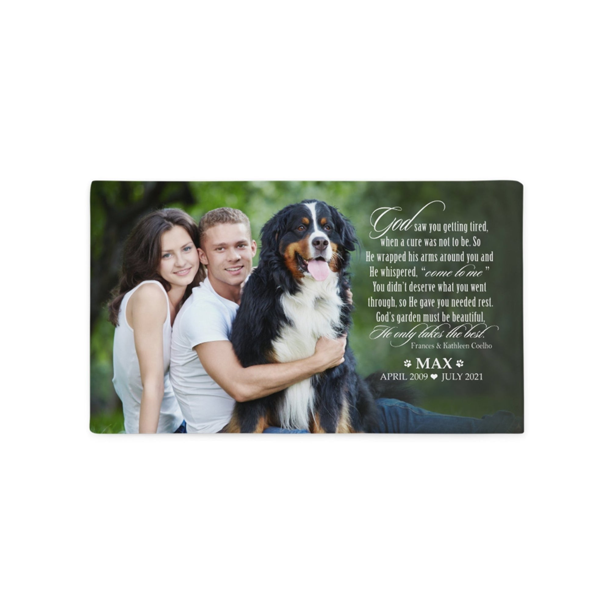 Personalized Pet Memorial Printed Throw Pillow Case - God Saw You Getting Tired - LifeSong Milestones