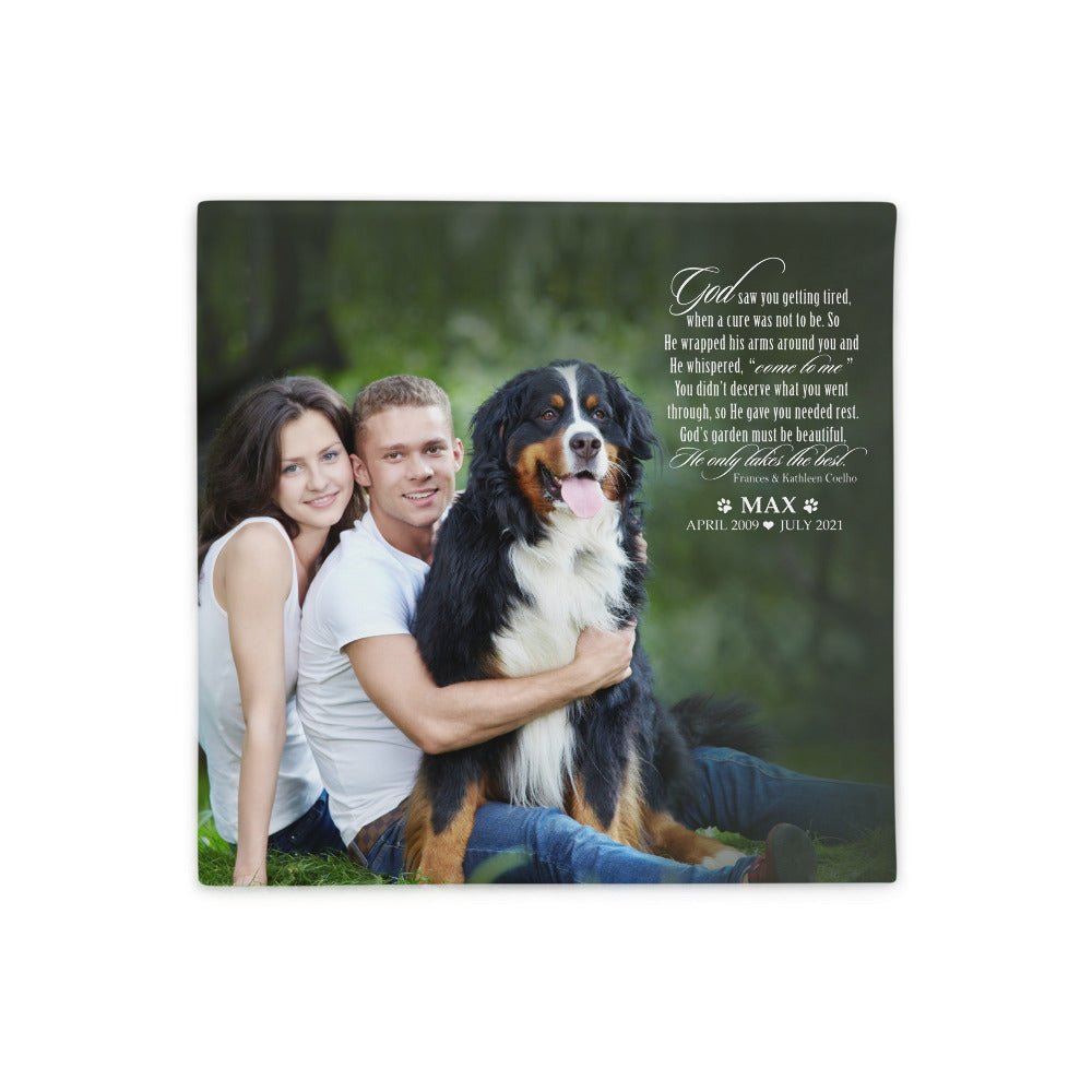 Personalized Pet Memorial Printed Throw Pillow Case - God Saw You Getting Tired - LifeSong Milestones