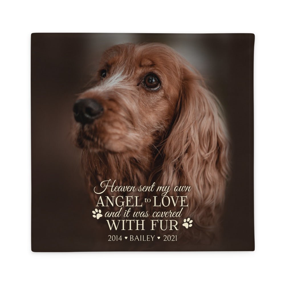 Personalized Pet Memorial Printed Throw Pillow Case - Heaven Sent My Own Angel - LifeSong Milestones