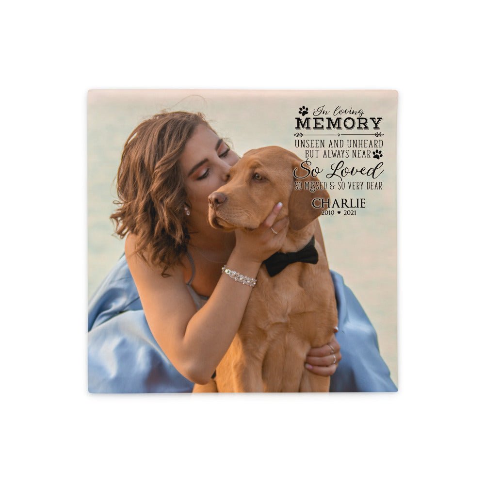 Personalized Pet Memorial Printed Throw Pillow Case - In Loving Memory - LifeSong Milestones
