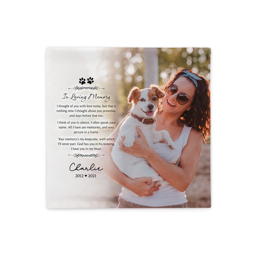 Personalized Pet Memorial Printed Throw Pillow Case - In Loving Memory - LifeSong Milestones