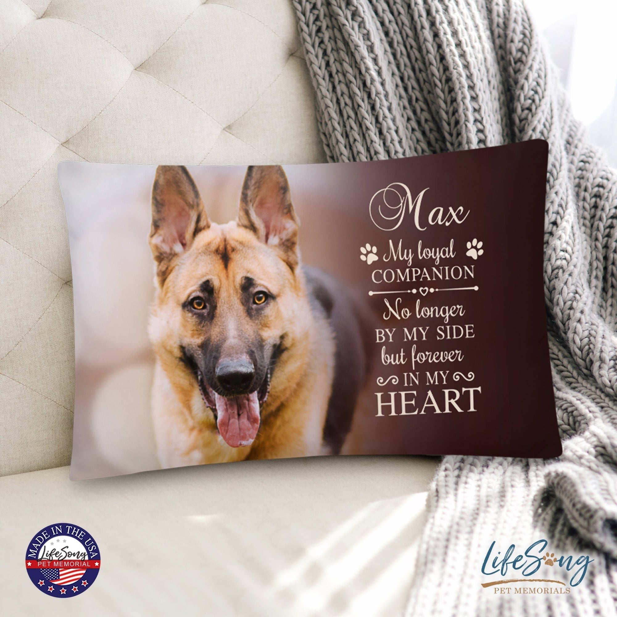 Personalized Pet Memorial Printed Throw Pillow Case - My Loyal Companion - LifeSong Milestones