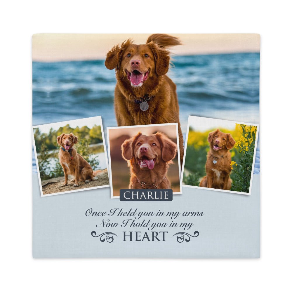 Personalized Pet Memorial Printed Throw Pillow Case - Once I Held You In My Arms - LifeSong Milestones