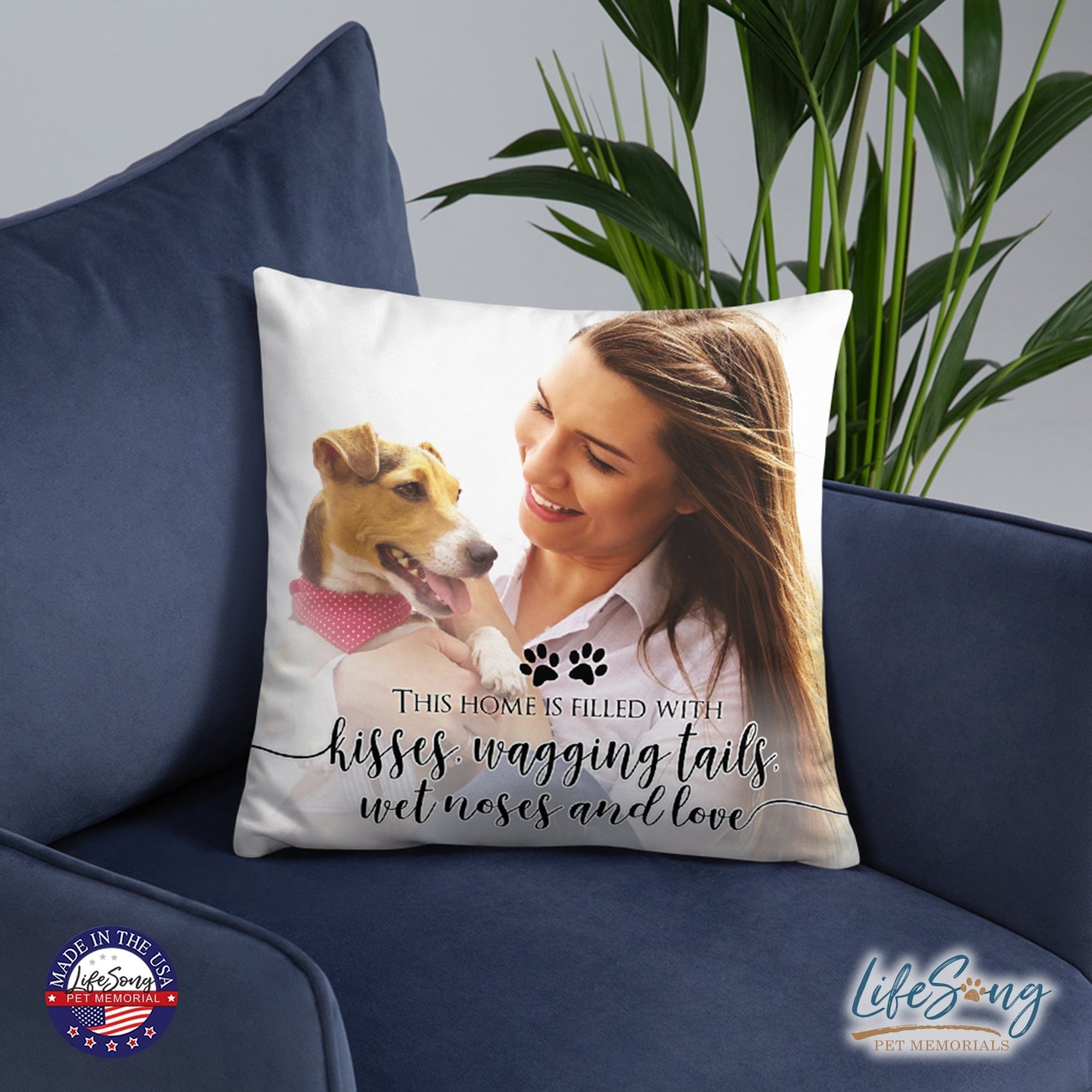 Personalized Pet Memorial Printed Throw Pillow Case - This Home Is Filled - LifeSong Milestones