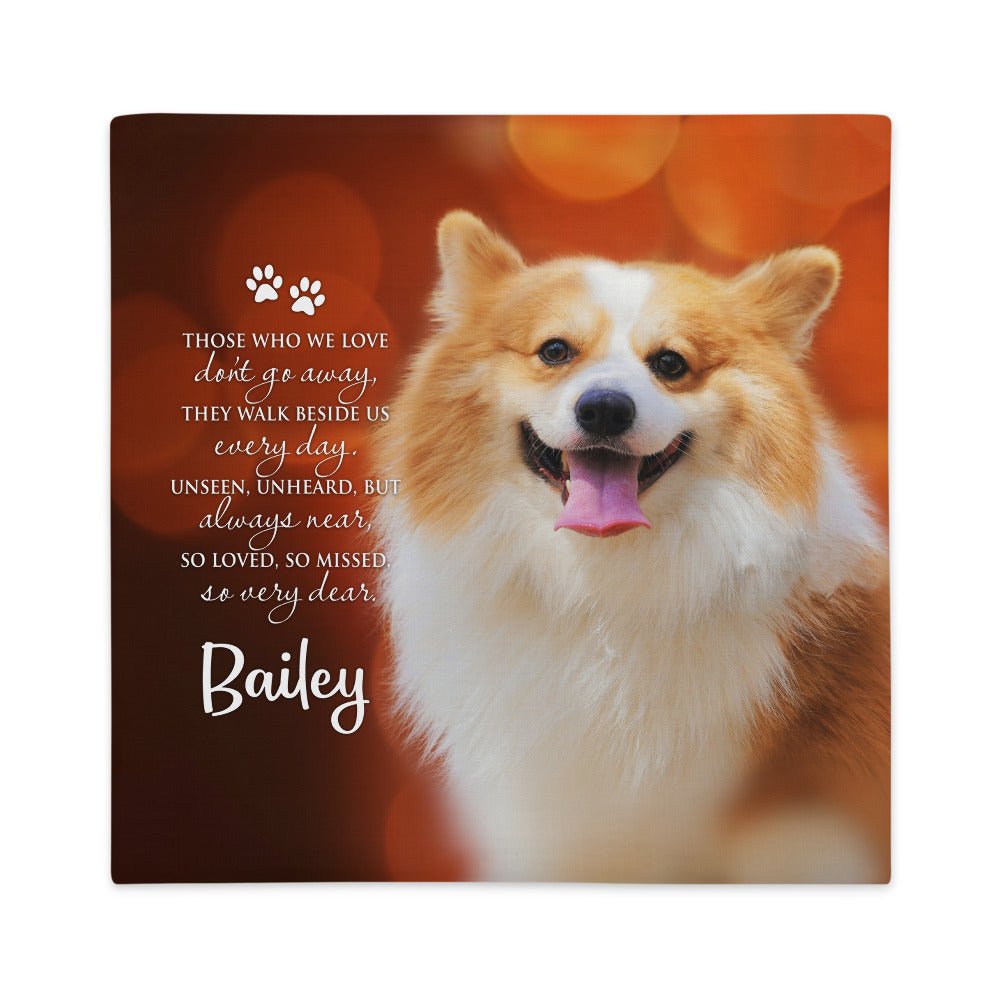 Personalized Pet Memorial Printed Throw Pillow Case - Those Who We Love Don't Go Away - LifeSong Milestones