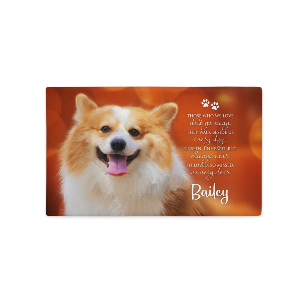 Personalized Pet Memorial Printed Throw Pillow Case - Those Who We Love Don't Go Away - LifeSong Milestones
