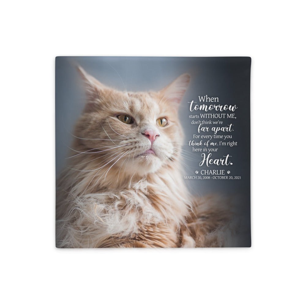 Personalized Pet Memorial Printed Throw Pillow Case - When Tomorrow Starts Without Me - LifeSong Milestones