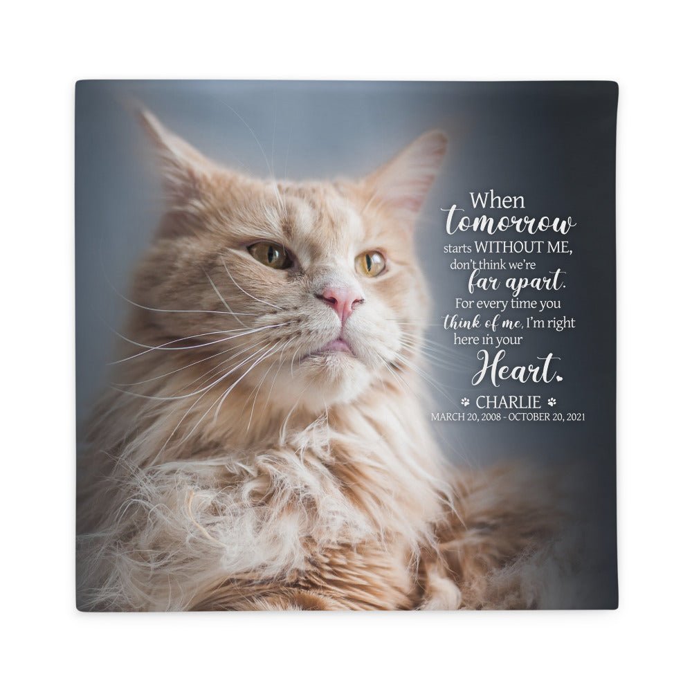 Personalized Pet Memorial Printed Throw Pillow Case - When Tomorrow Starts Without Me - LifeSong Milestones