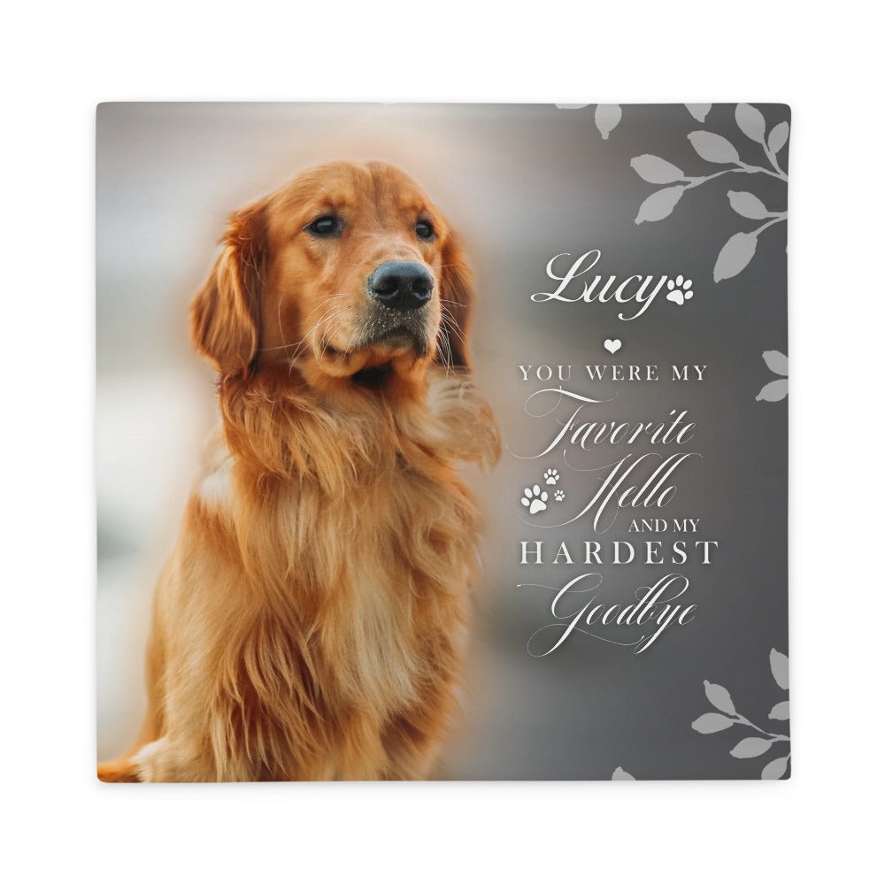 Personalized Pet Memorial Printed Throw Pillow Case - You Were My Favorite Hello - LifeSong Milestones