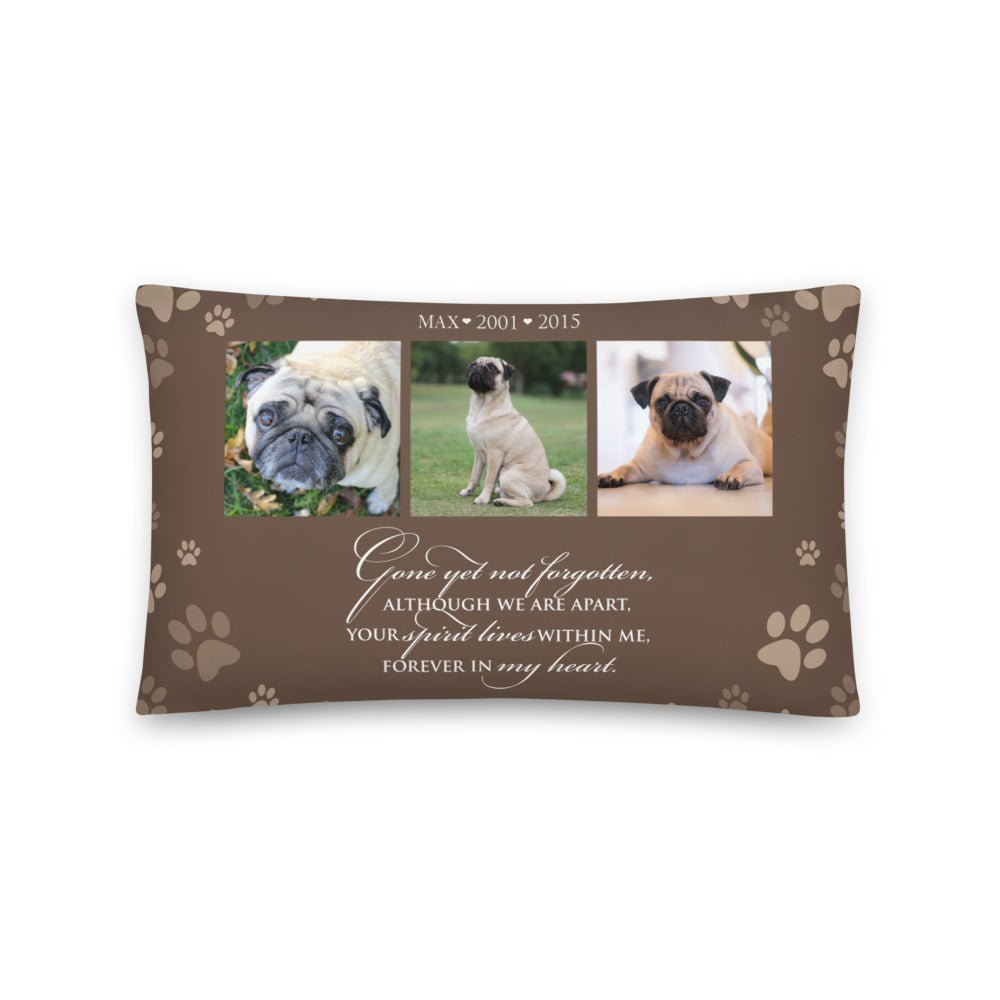 Personalized Pet Memorial Printed Throw Pillow - Gone Yet Not Forgotten - LifeSong Milestones