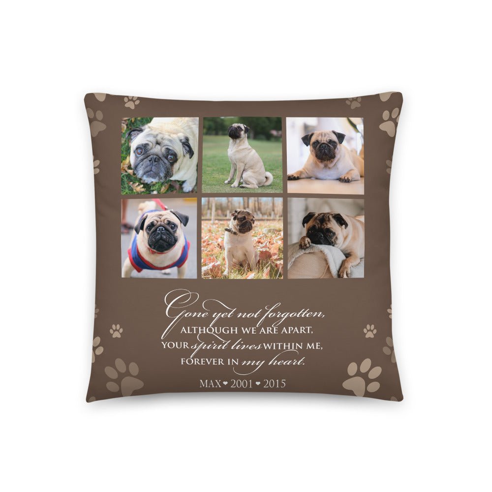 Personalized Pet Memorial Printed Throw Pillow - Gone Yet Not Forgotten - LifeSong Milestones