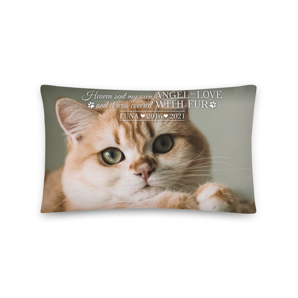 Personalized Pet Memorial Printed Throw Pillow - Heaven Sent My Own Angel - LifeSong Milestones