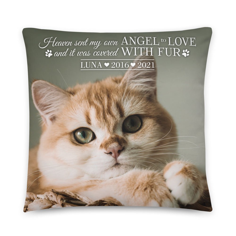 Personalized Pet Memorial Printed Throw Pillow - Heaven Sent My Own Angel - LifeSong Milestones