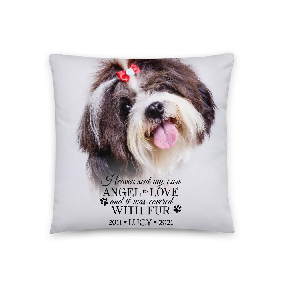Personalized Pet Memorial Printed Throw Pillow - Heaven Sent My Own Angel - LifeSong Milestones