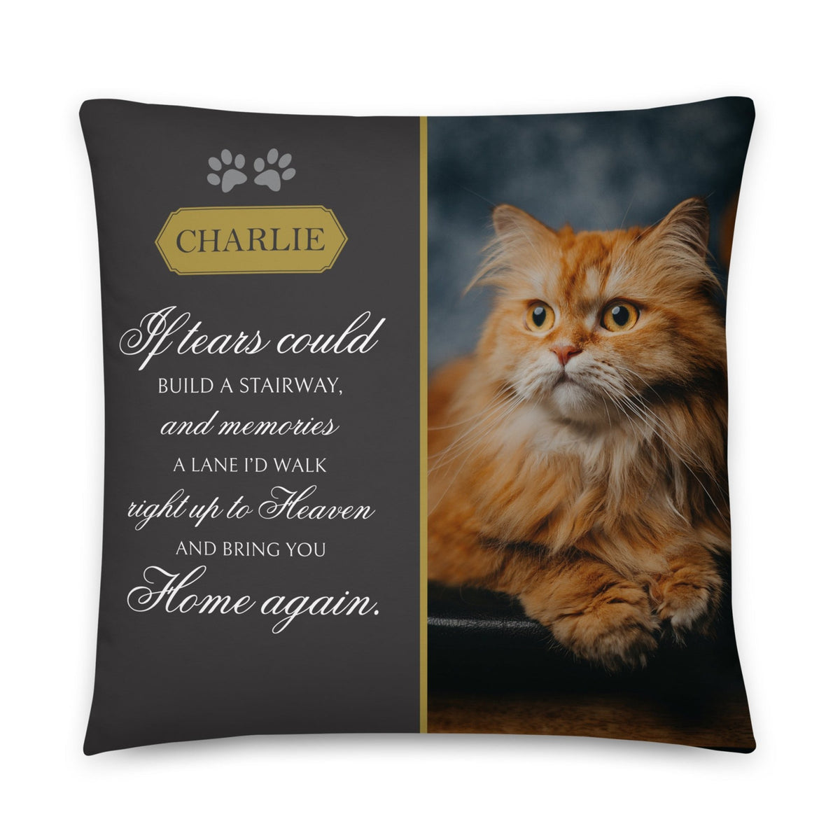 Personalized Pet Memorial Printed Throw Pillow - If Tears Could Build A Stairway - LifeSong Milestones