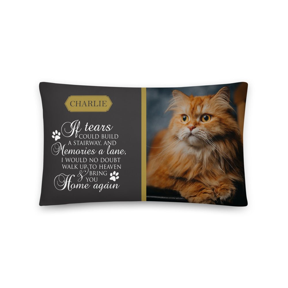 Personalized Pet Memorial Printed Throw Pillow - If Tears Could Build A Stairway - LifeSong Milestones