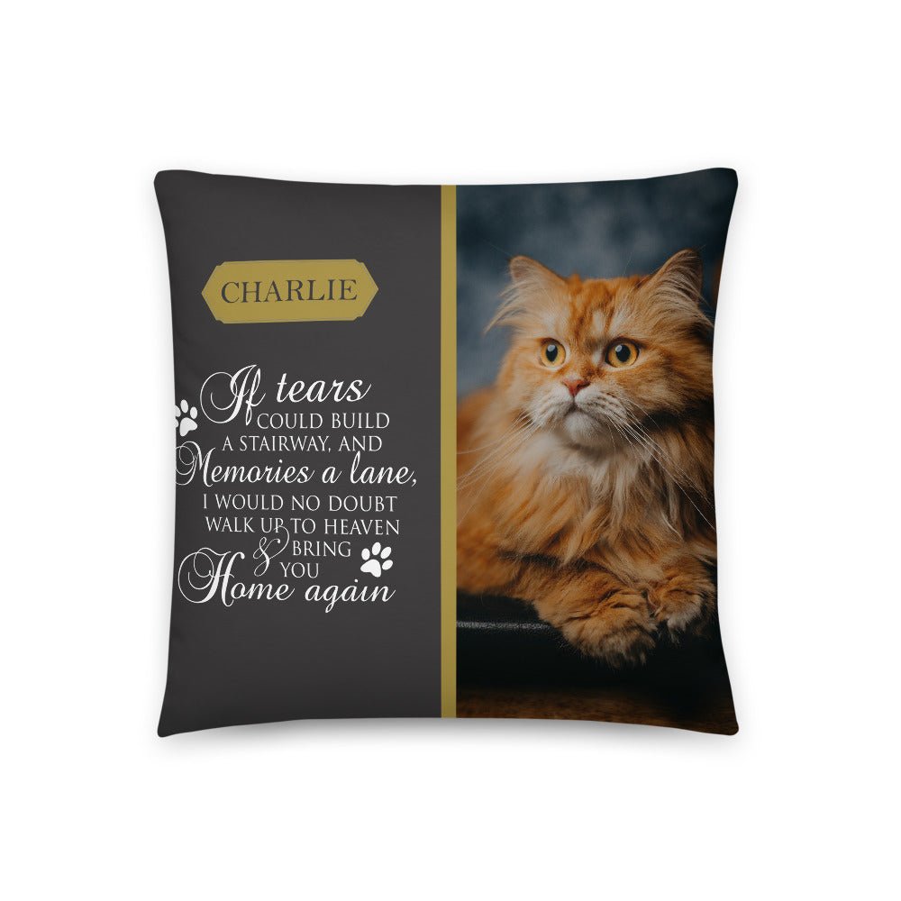 Personalized Pet Memorial Printed Throw Pillow - If Tears Could Build A Stairway - LifeSong Milestones