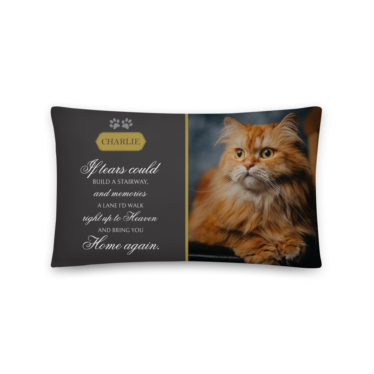 Personalized Pet Memorial Printed Throw Pillow - If Tears Could Build A Stairway - LifeSong Milestones
