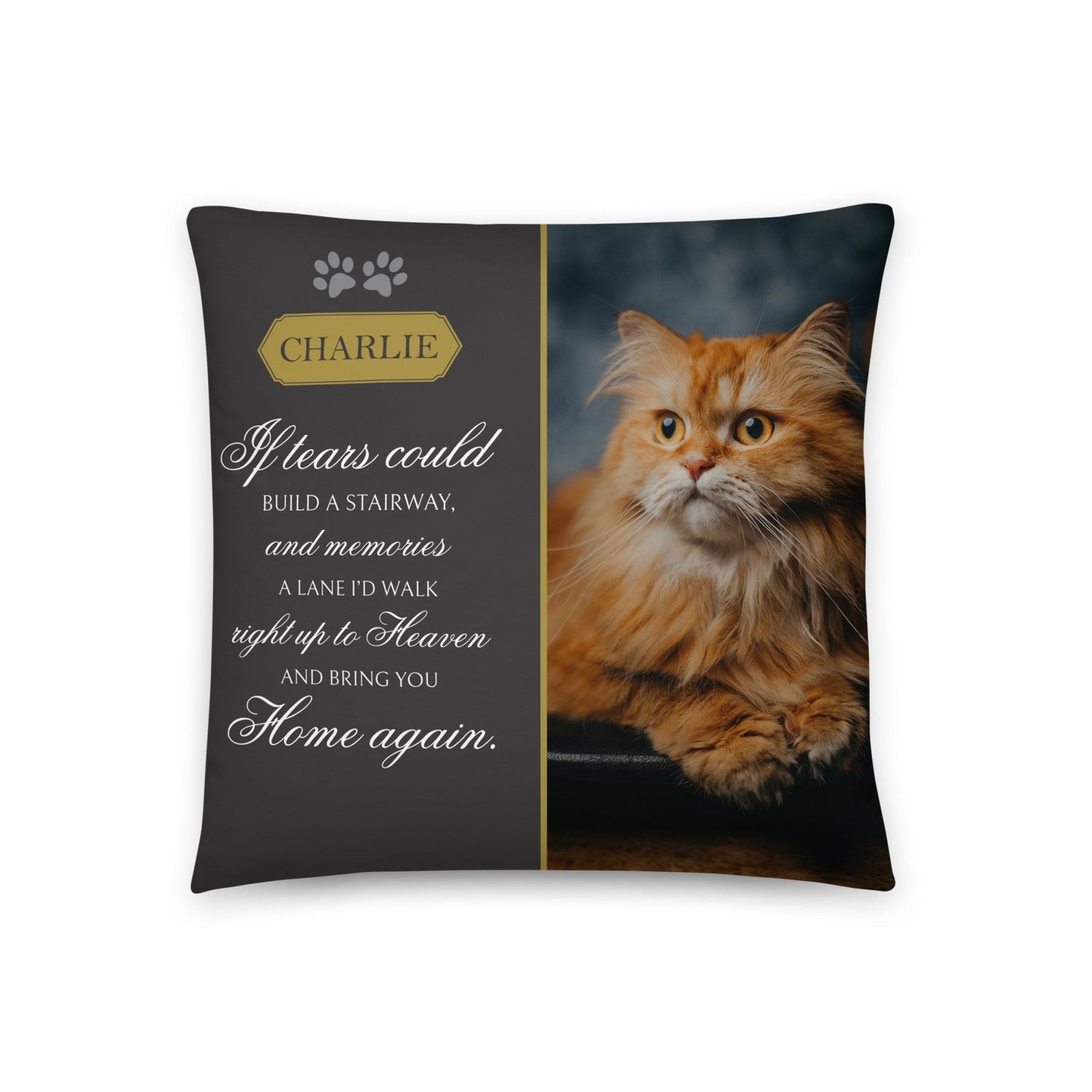 Personalized Pet Memorial Printed Throw Pillow - If Tears Could Build A Stairway - LifeSong Milestones