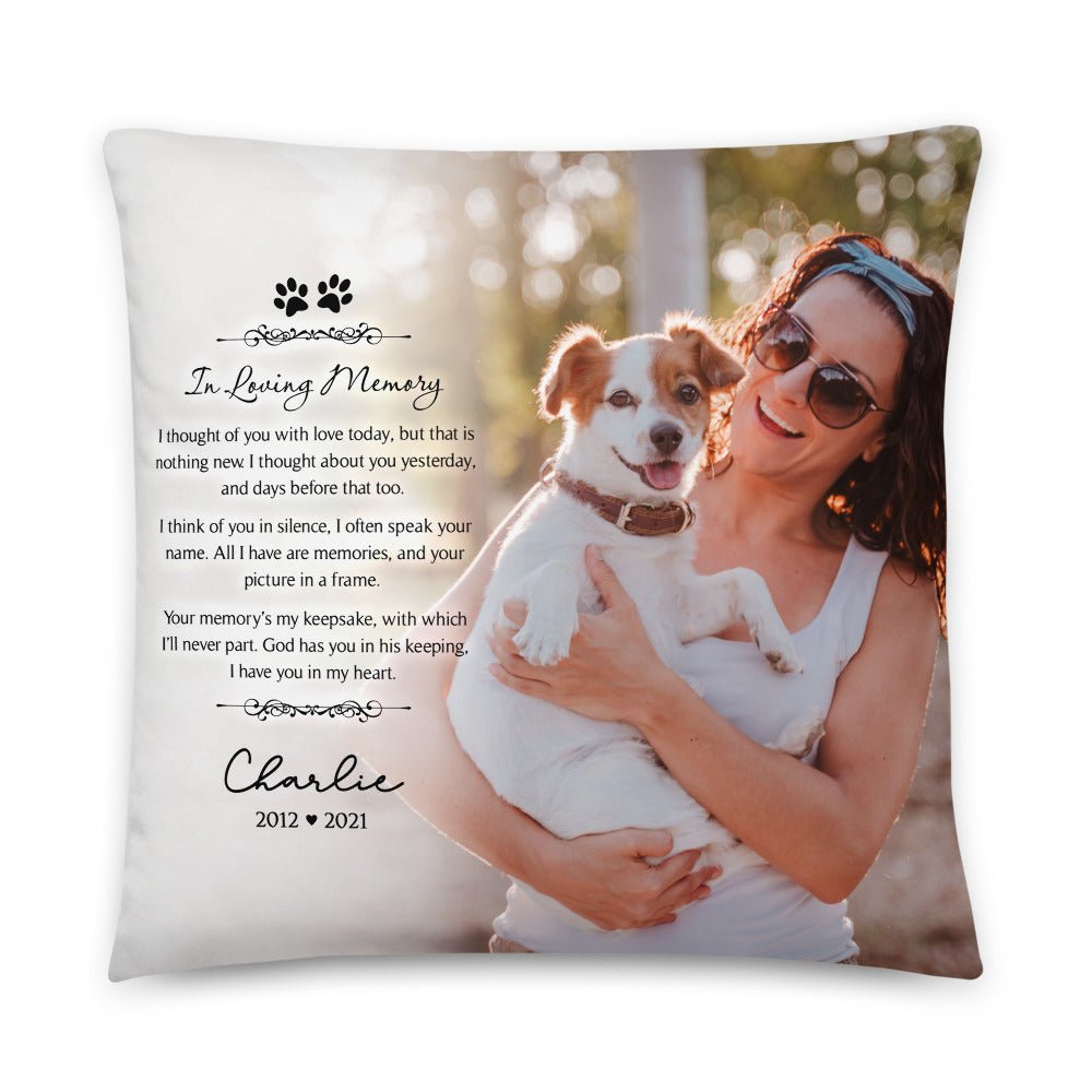 Personalized Pet Memorial Printed Throw Pillow - In Loving Memory - LifeSong Milestones