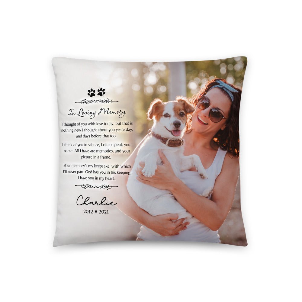Personalized Pet Memorial Printed Throw Pillow - In Loving Memory - LifeSong Milestones