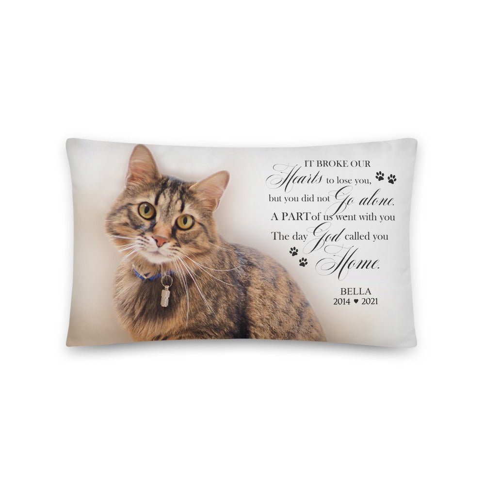 Personalized Pet Memorial Printed Throw Pillow - It Broke Our Hearts To Lose You - LifeSong Milestones
