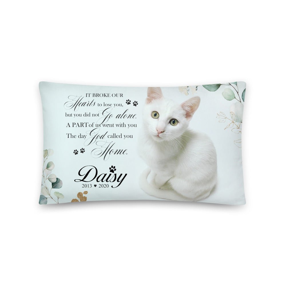 Personalized Pet Memorial Printed Throw Pillow - It Broke Our Hearts To Lose You - LifeSong Milestones