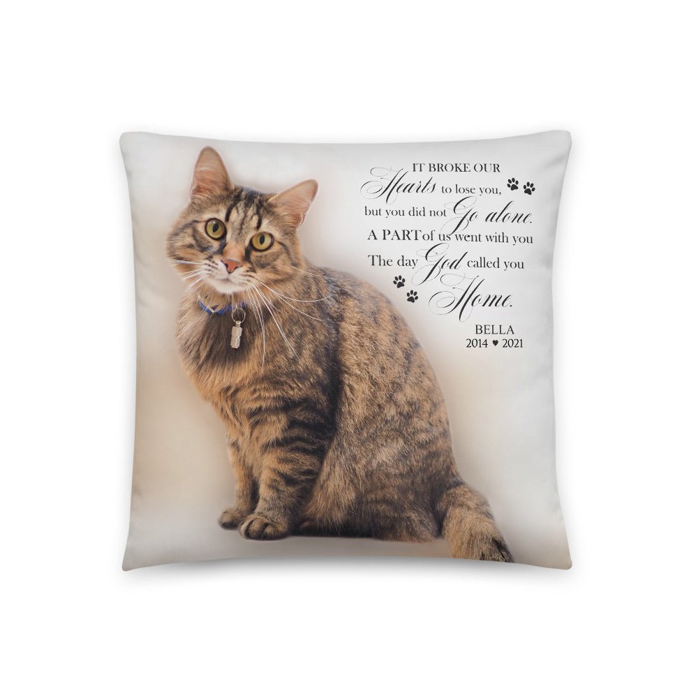 Personalized Pet Memorial Printed Throw Pillow - It Broke Our Hearts To Lose You - LifeSong Milestones