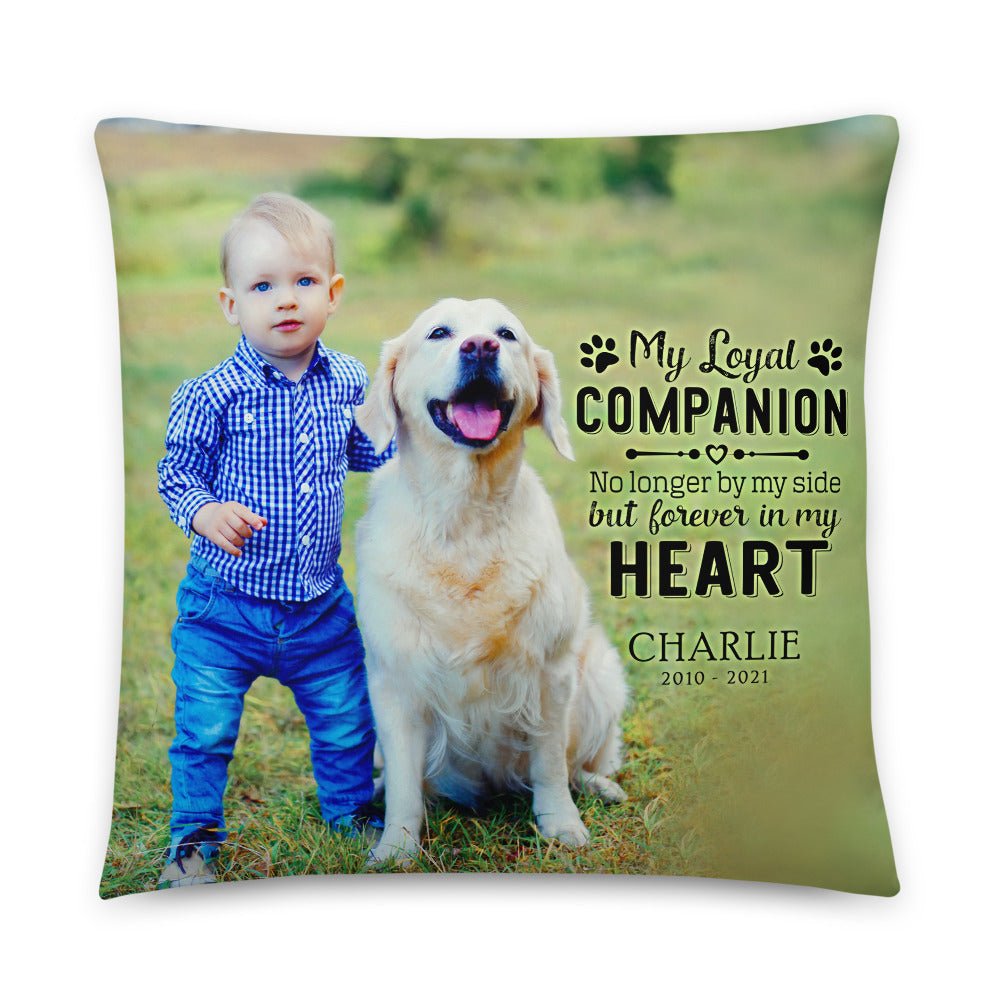 Personalized Pet Memorial Printed Throw Pillow - My Loyal Companion - LifeSong Milestones