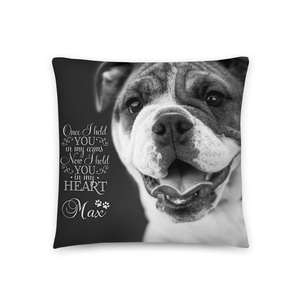Personalized Pet Memorial Printed Throw Pillow - Once I Held You In My Arms - LifeSong Milestones