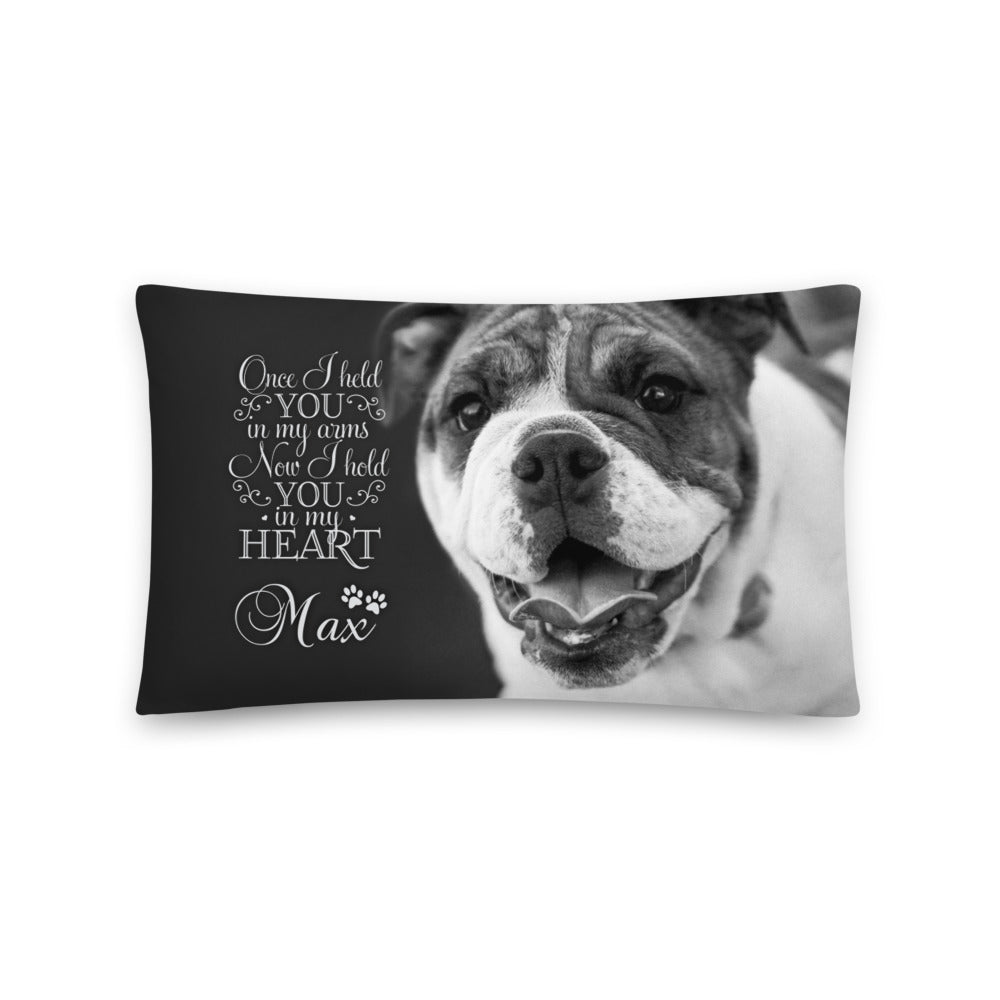 Personalized Pet Memorial Printed Throw Pillow - Once I Held You In My Arms - LifeSong Milestones