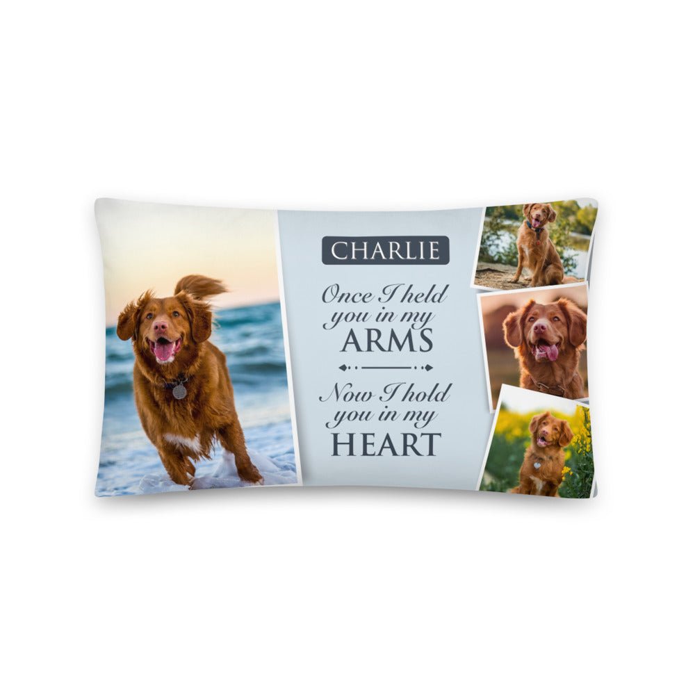 Personalized Pet Memorial Printed Throw Pillow - Once I Held You In My Arms - LifeSong Milestones